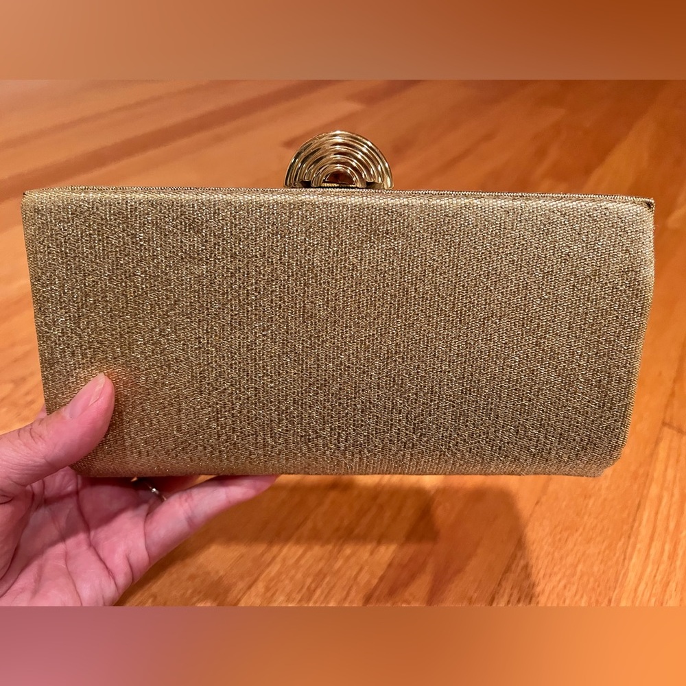 Vintage Morris Moskowitz Purse Gold Colored Clutch with Inside Pockets